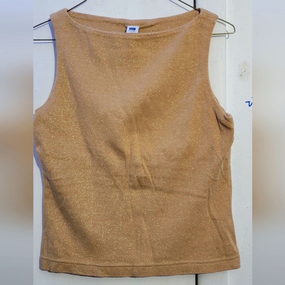 Gap top for women Size Small color gold with glitter